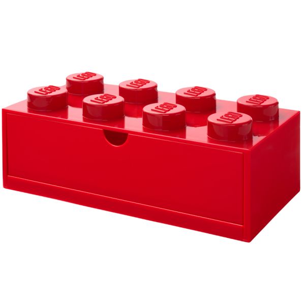 Lego Desk Drawer 8 Brick Red | Allium Interiors