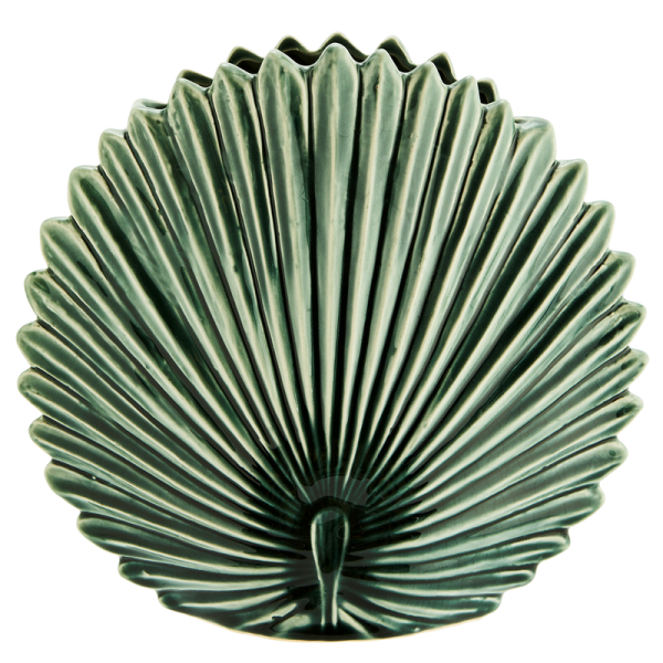 Madam Stoltz Vase Stoneware Leaf Green | Allium Interiors