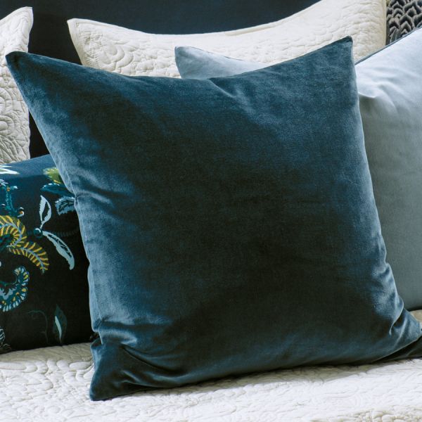 Bianca Lorenne Mateo Prussian Blue Euro Pillowcase Pair | Allium Interiors