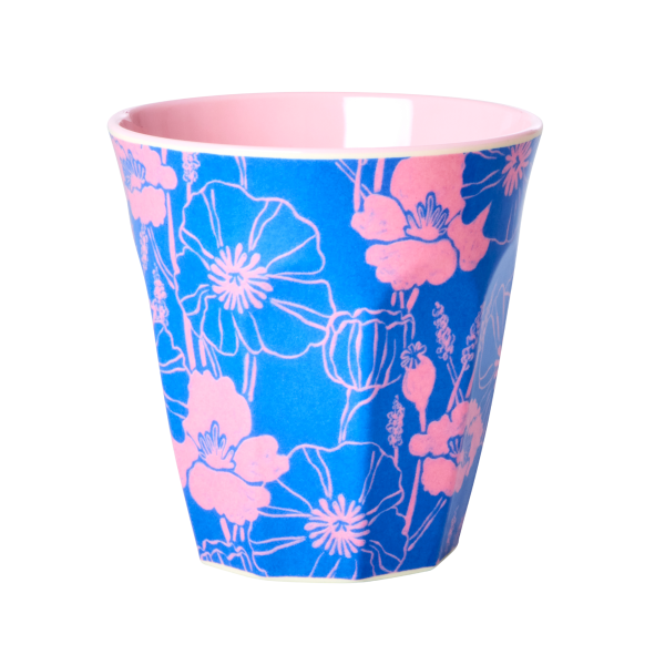 Rice Melamine Cup Two Tone Poppies Love | Allium Interiors