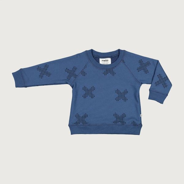 Mello Merino Mini Crew Sweater Blue 3-6m | Allium Interiors