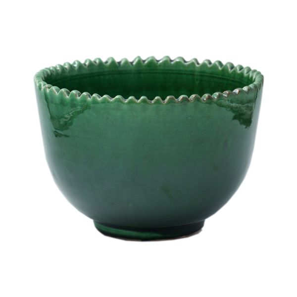 Moroccan Green Zigzag Bowl Medium | Allium Interiors