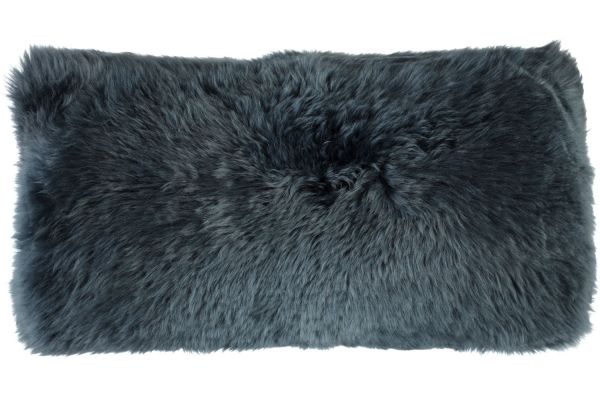New Zealand Long-wool Sheepskin Cushion Navy | Allium Interiors