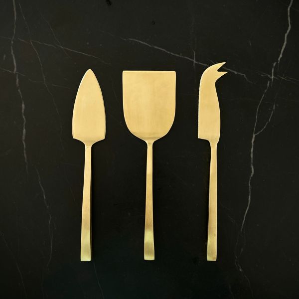 Nel Lusso Oro Cheese Knife Set Gold | Allium Interiors