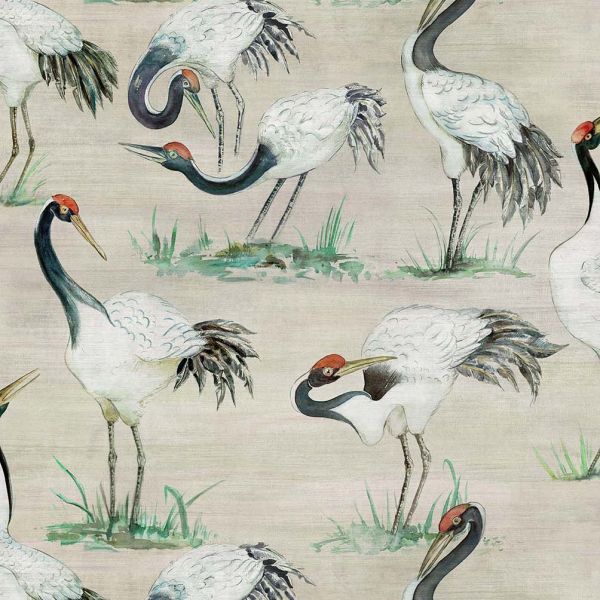 Osborne & Little Wallpaper Cranes W7456-01 | Allium Interiors