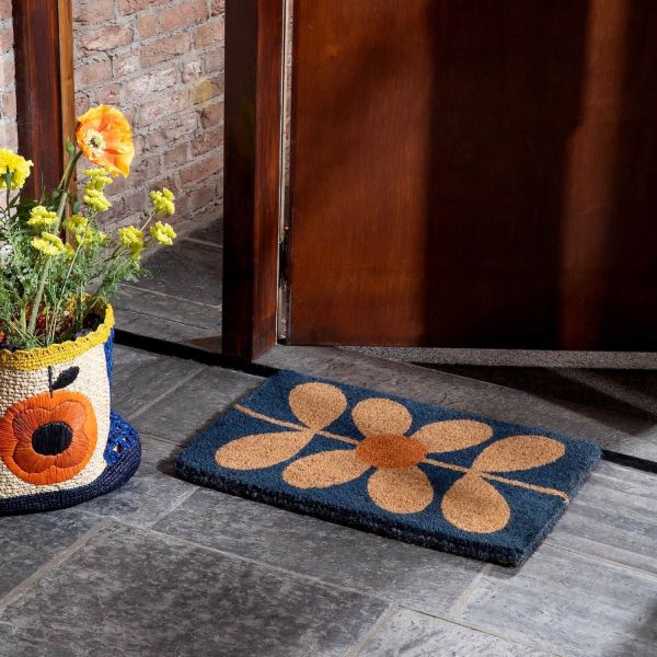 Orla Kiely Doormat Sixties Stem Navy | Allium Interiors