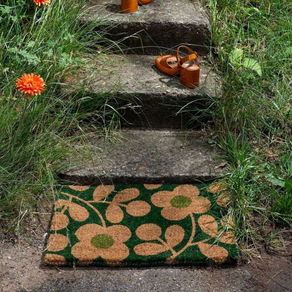 Orla Kiely Doormat Stem Sprig Emerald | Allium Interiors