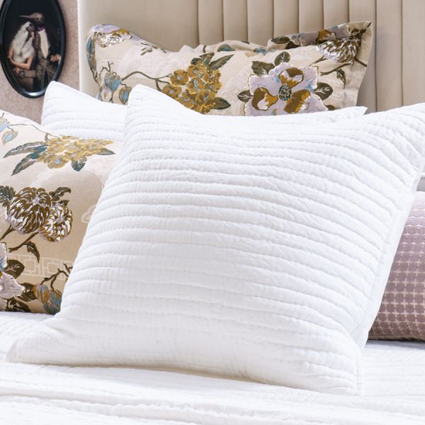 Bianca Lorenne Pavage White Euro Pillowsham Pair | Allium Interiors