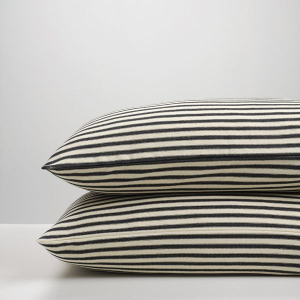 Thread Design Ticking Black Pillowcase | Allium Interiors