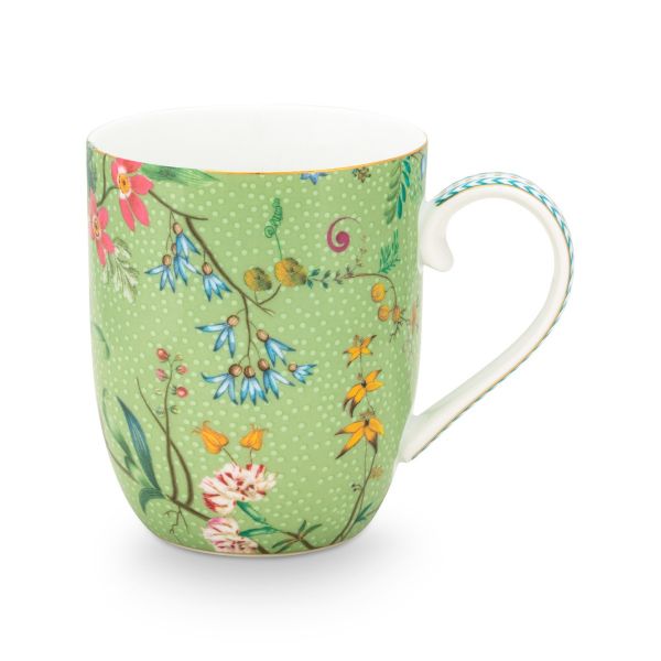 Pip Studio Jolie Flowers Green Mug Small | Allium Interiors