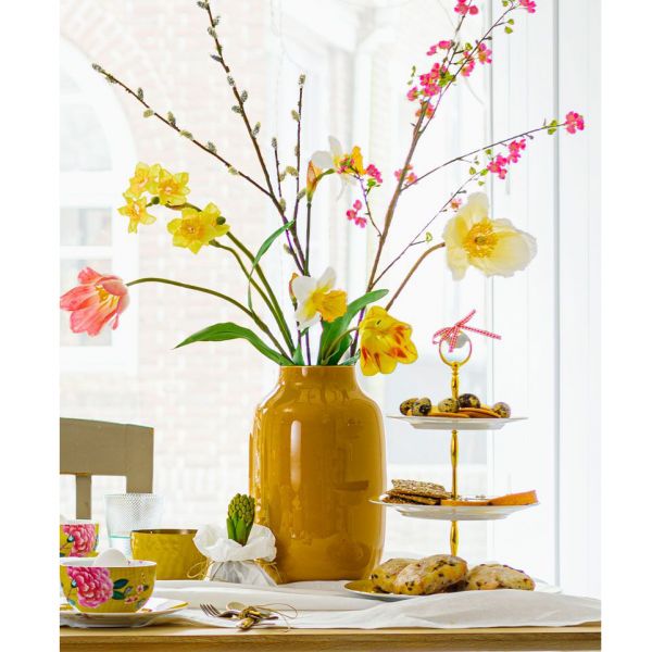 Pip Studio Vase Metal Oval Yellow 30cm | Allium Interiors