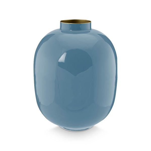 Pip Studio Vase Metal Oval Blue 32cm | Allium Interiors