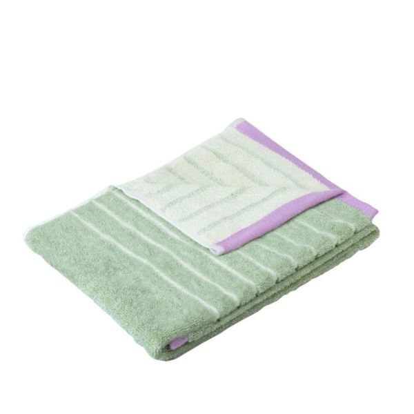 Hübsch Towel Promenade Green/Pink | Allium Interiors