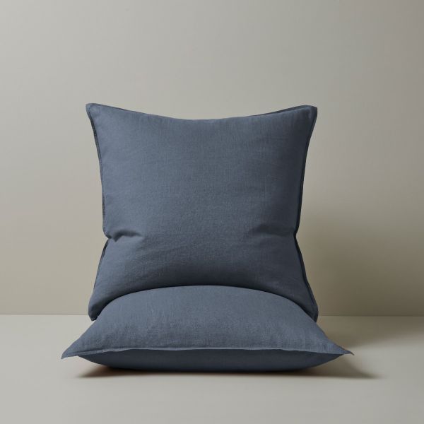 Weave Ravello Linen Euro Pillowcase Pair Denim | Allium Interiors