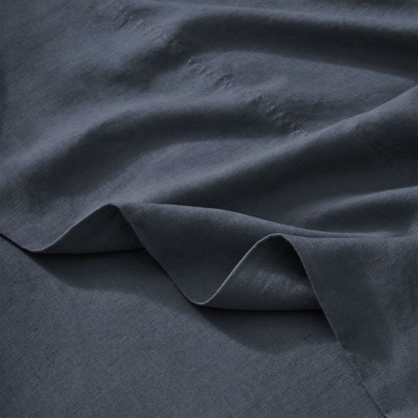 Weave Ravello Linen Flat Sheet Denim | Allium Interiors