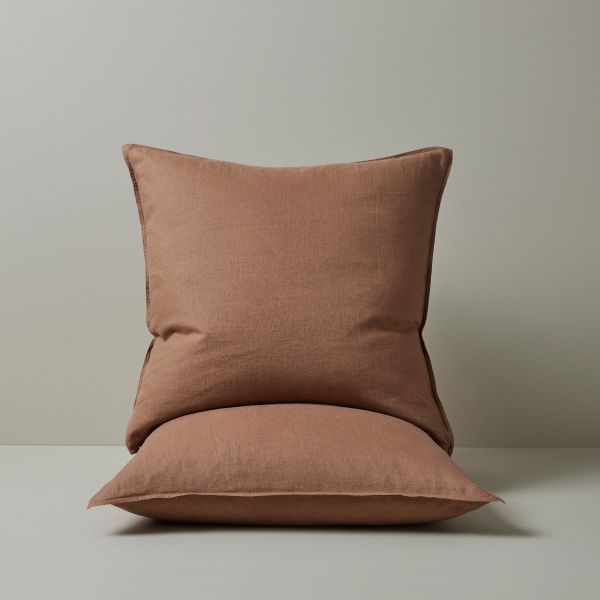 Weave Ravello Linen Euro Pillowcase Pair Biscuit | Allium Interiors
