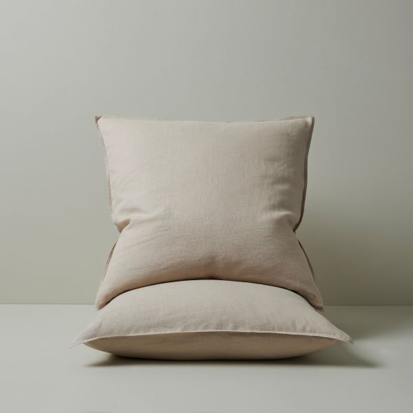 Weave Ravello Linen Euro Pillowcase Pair Shell | Allium Interiors