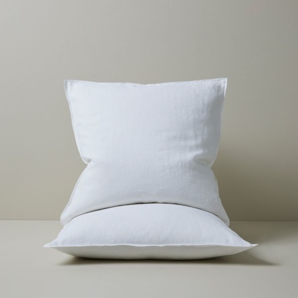 Weave Ravello Linen Euro Pillowcase Pair White | Allium Interiors