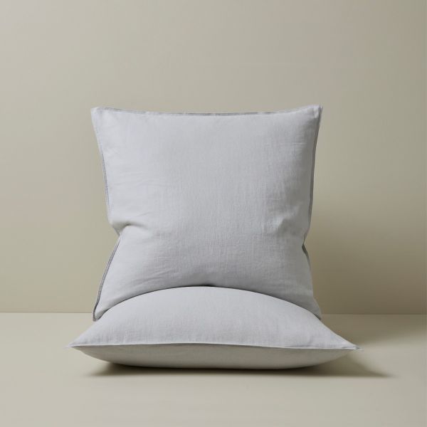 Weave Ravello Linen Euro Pillowcase Pair Silver | Allium Interiors