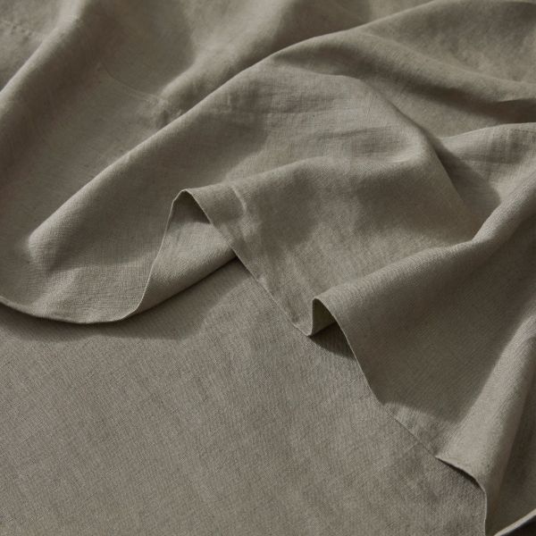 Weave Ravello Linen Flat Sheet Sheet Caper | Allium Interiors
