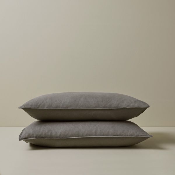 Weave Ravello Linen Pillowcase Pair Charcoal | Allium Interiors