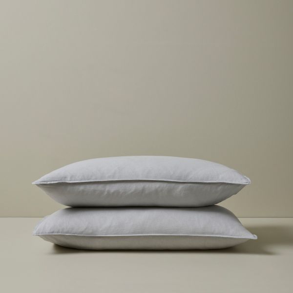 Weave Ravello Linen Standard Pillowcase Pair Silver | Allium Interiors
