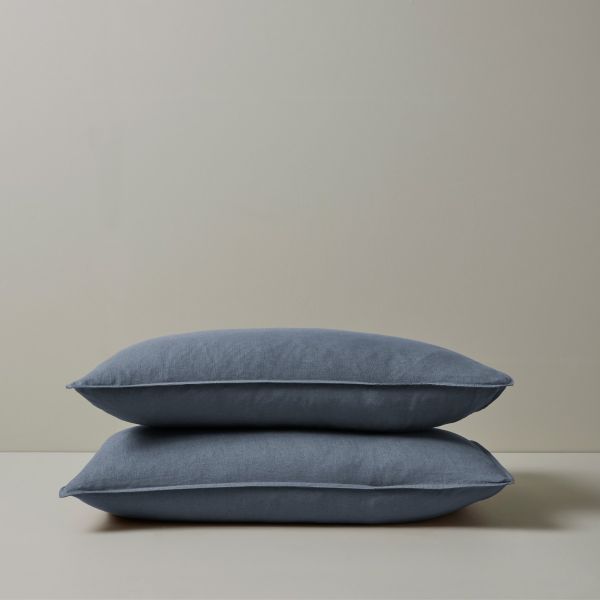 Weave Ravello Linen Standard Pillowcase Pair Denim | Allium Interiors