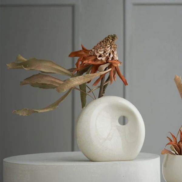 Robert Gordon The Arrangement Eternity Vase White Crackle | Allium Interiors