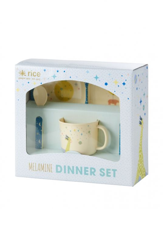 Rice Kids Melamine Universe Blue Dinner Set | Allium Interiors