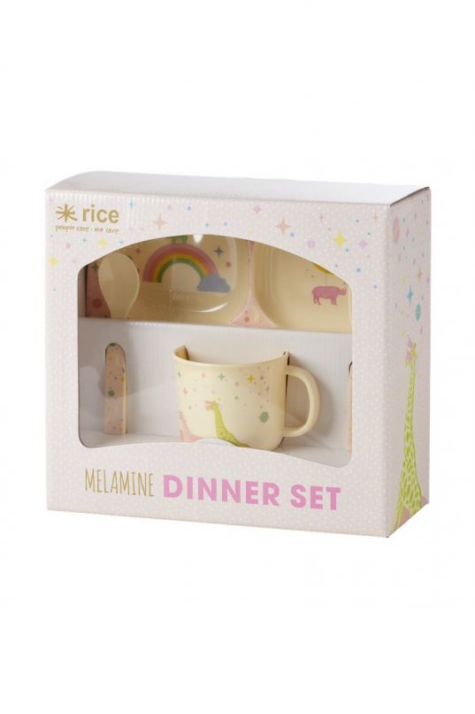 Rice Kids Melamine Universe Pink Dinner Set | Allium Interiors