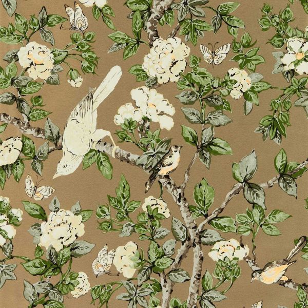 Sanderson Wallpaper Caverley Gold Metallic/Gardenia | Allium Interiors