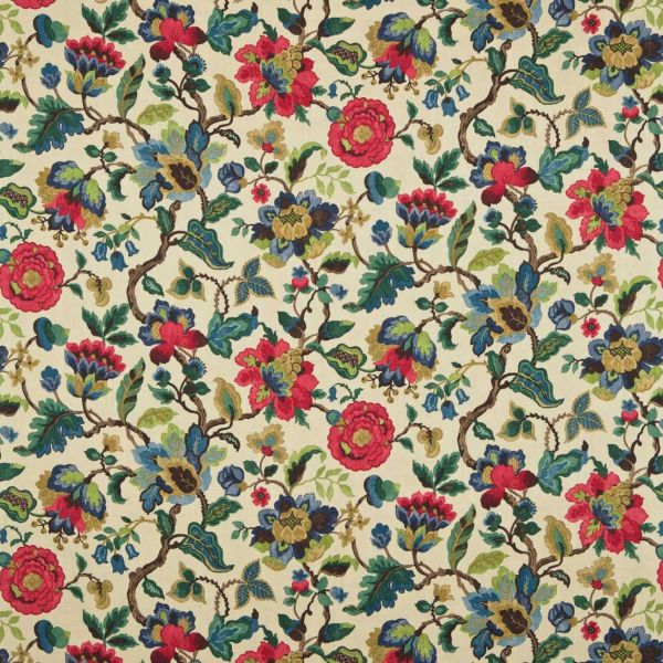Sanderson Fabric Amanpuri Ruby/Emerald | Allium Interiors