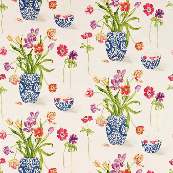 Sanderson Fabric Painters Garden Violet/Crimson | Allium Interiors