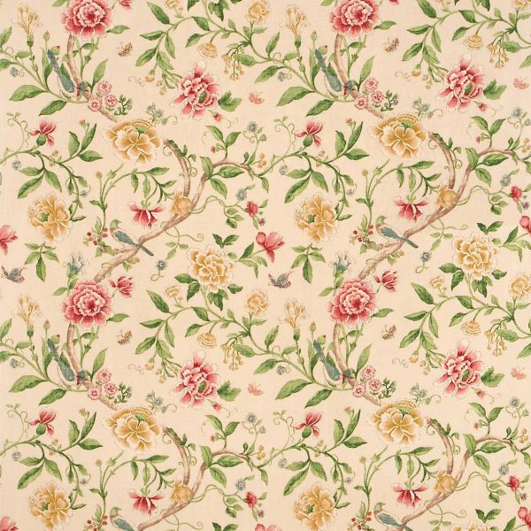Sanderson Fabric Porcelain Garden Red/Beige | Allium Interiors