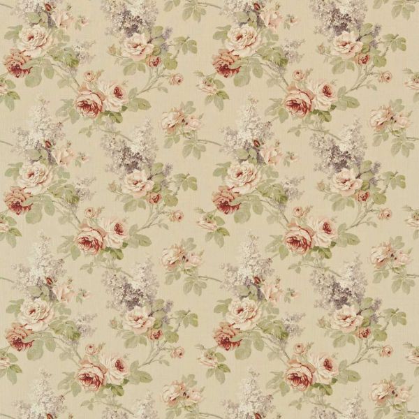 Sanderson Fabric Sorilla Biscuit/Claret | Allium Interiors