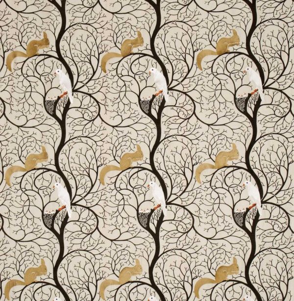 Sanderson Fabric Squirrel & Dove Linen/Ivory | Allium Interiors