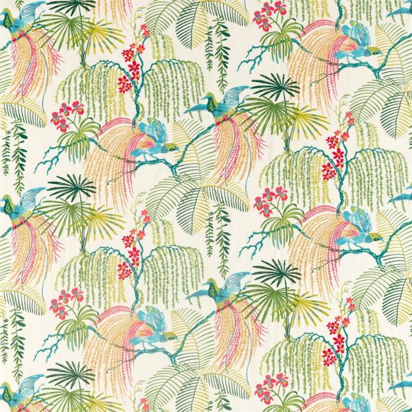 Sanderson Fabric Rain Forest Embroidery Tropical  | Allium Interiors