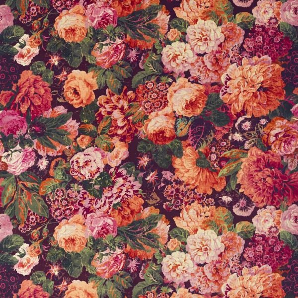 Sanderson Fabric Very Rose And Peony Wild Plum | Allium Interiors