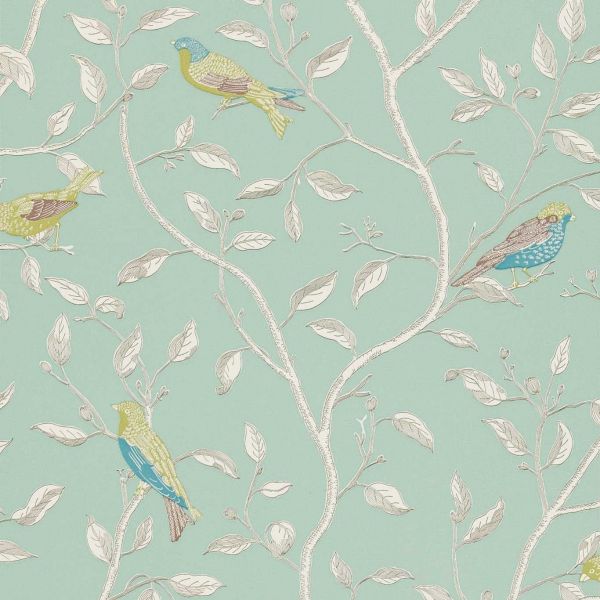 Sanderson Wallpaper Finches Duck Egg | Allium Interiors