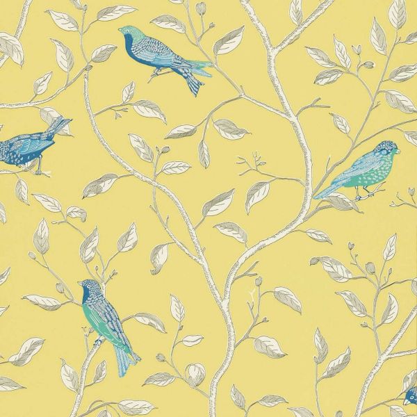 Sanderson Wallpaper Finches Yellow | Allium Interiors