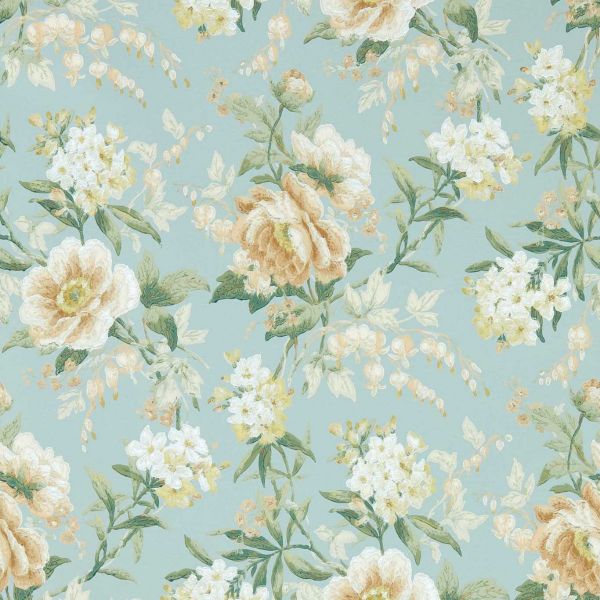Sanderson Wallpaper Olivia Mist/Tan | Allium Interiors