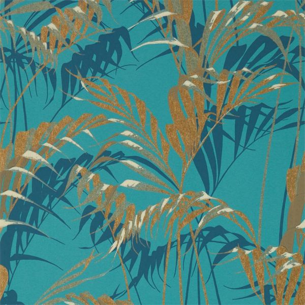 Sanderson Wallpaper Palm House Teal/Gold | Allium Interiors