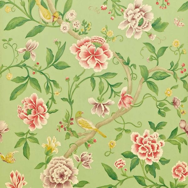 Sanderson Wallpaper Porcelain Garden Rose/Fennel | Allium Interiors