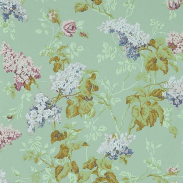 Sanderson Wallpaper Sommerville Mint/Plum | Allium Interiors