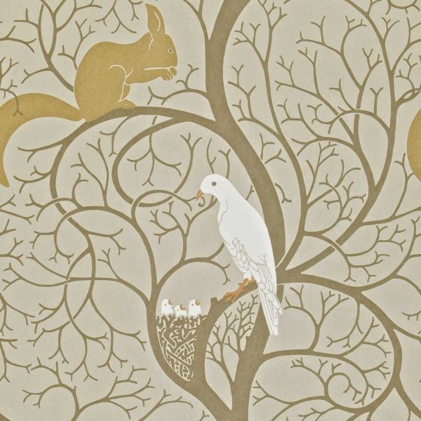 Sanderson Wallpaper Squirrel & Dove Linen/Ivory | Allium Interiors