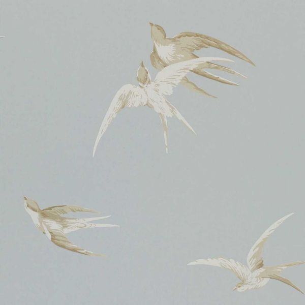 Sanderson Wallpaper Swallows Silver | Allium Interiors