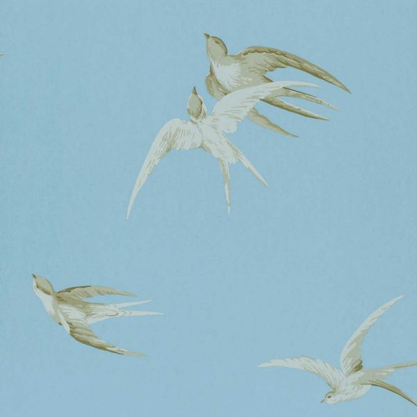 Sanderson Wallpaper Swallows Wedgwood | Allium Interiors