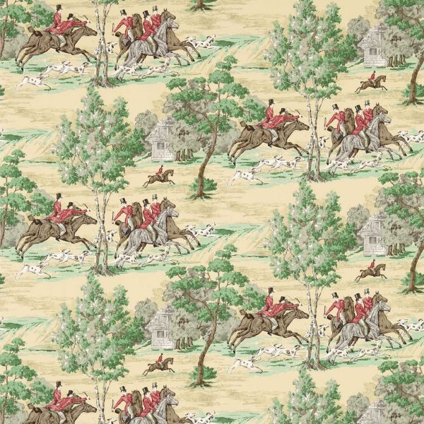 Sanderson Wallpaper Tally Ho Evergreen/Crimson | Allium Interiors
