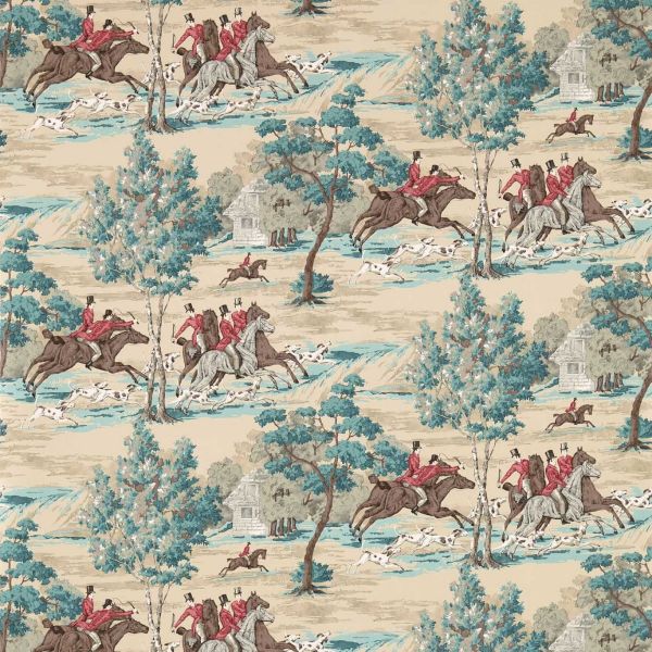 Sanderson Wallpaper Tally Ho Teal/Ruby | Allium Interiors