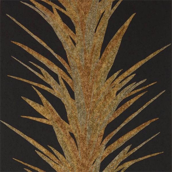 Sanderson Wallpaper Yucca Charcoal/Gold | Allium Interiors